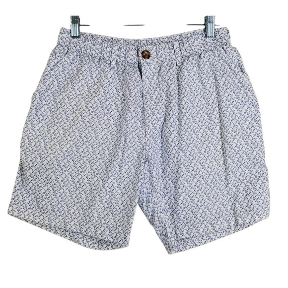Vtg Chubbies Shorts Boating Marine Men L 28-32 x7 White Blue Vacation Beach USA - Picture 1 of 12
